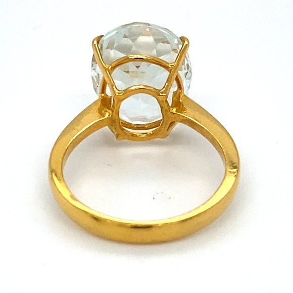 Aquamarine 8.01ct Solid 22K Yellow Gold Ring - Picture 5 of 7